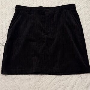 Black Corduroy Women's Skirt
